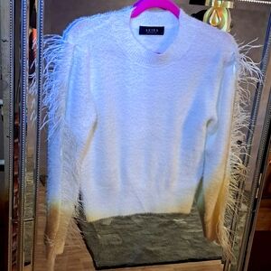 AKIRA Ostrich Sleeved Sweater
